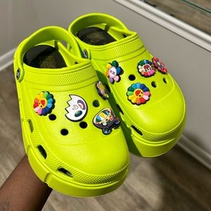 Neon Green Thick Sole Clogs